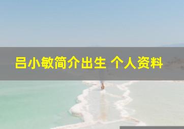 吕小敏简介出生 个人资料